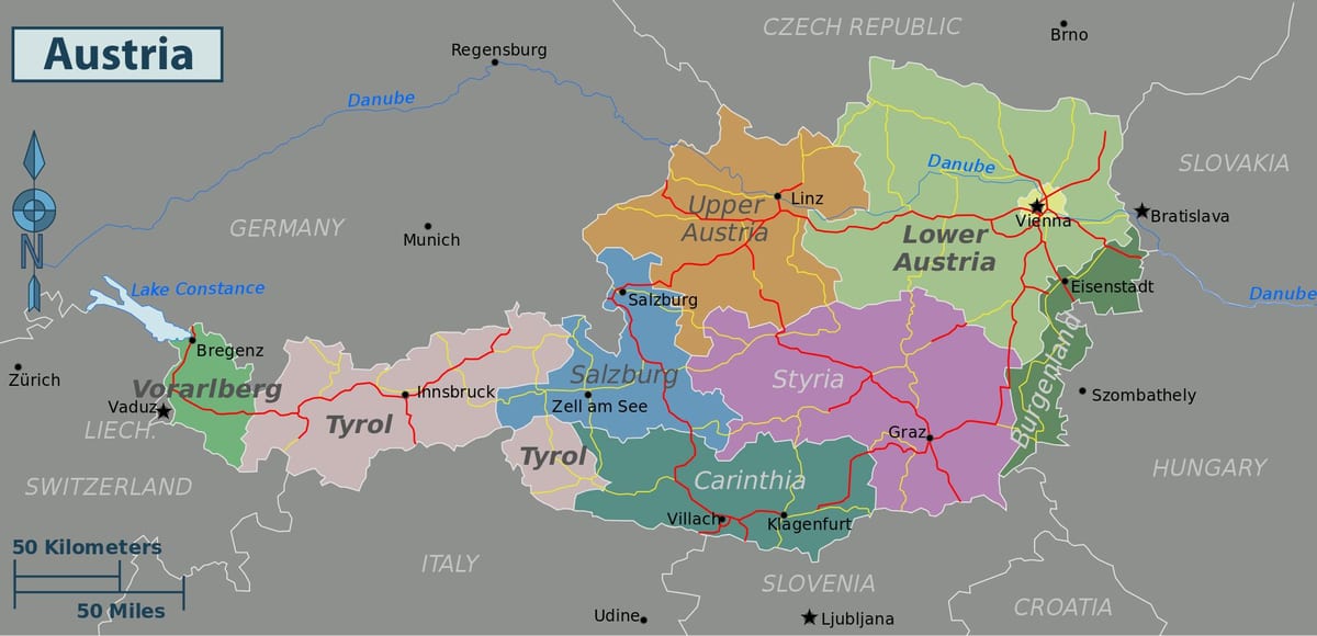 àustria atraccions mapa