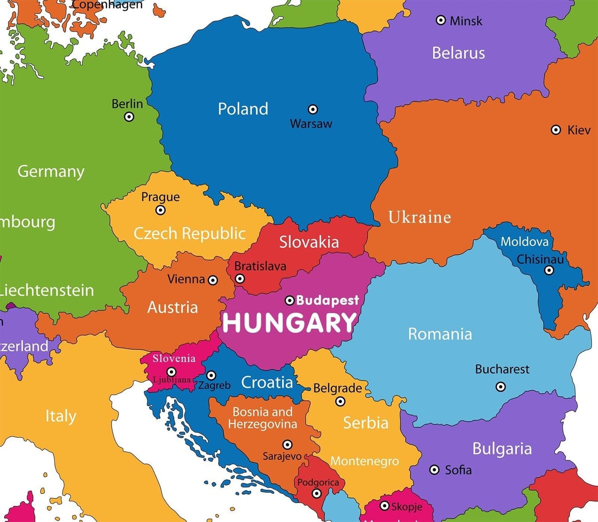 àustria mapa en el mapa del món