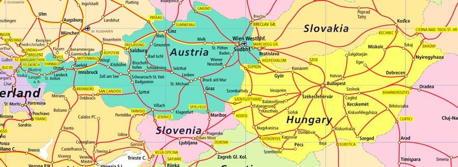 àustria ferroviari mapa