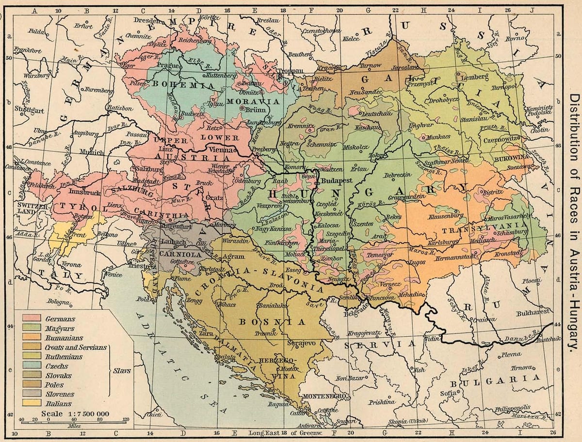 àustria hongria mapa 1900