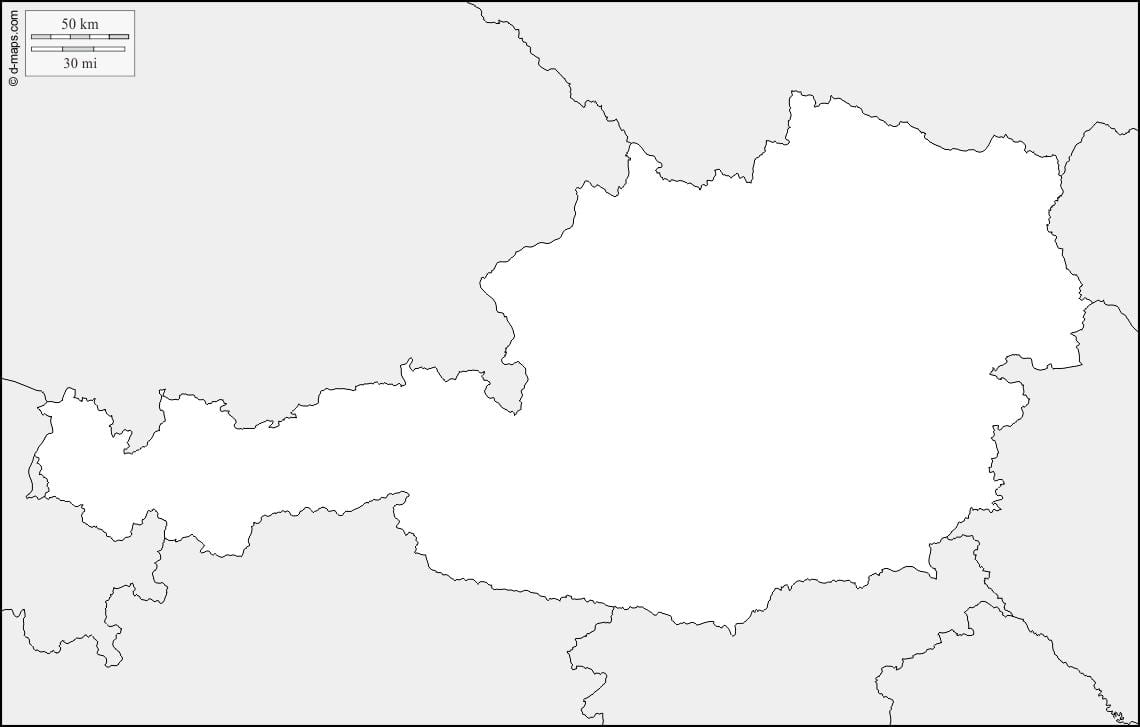 mapa d'àustria mapa de contorn
