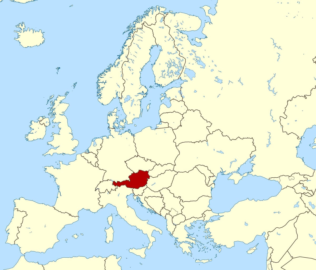 mostra mapa dels àustria