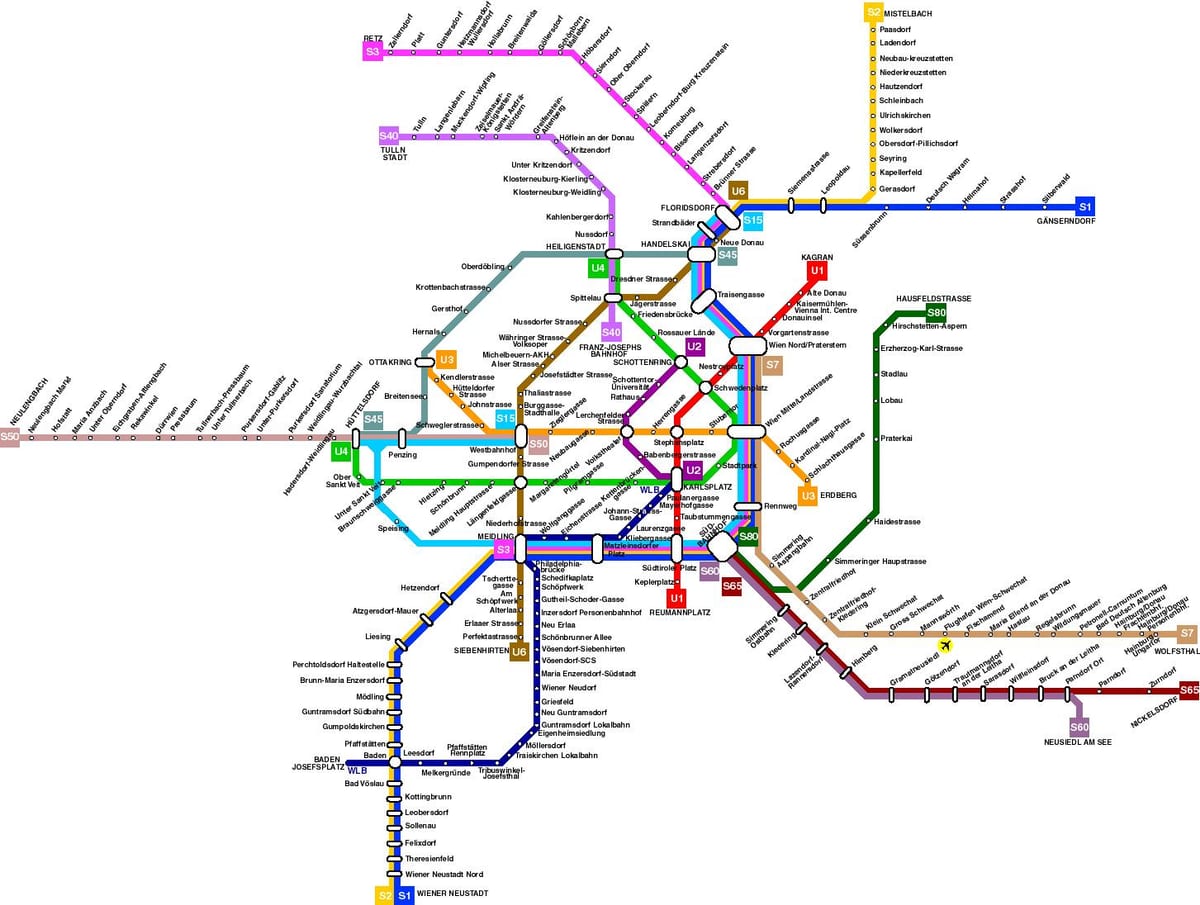 àustria metro mapa