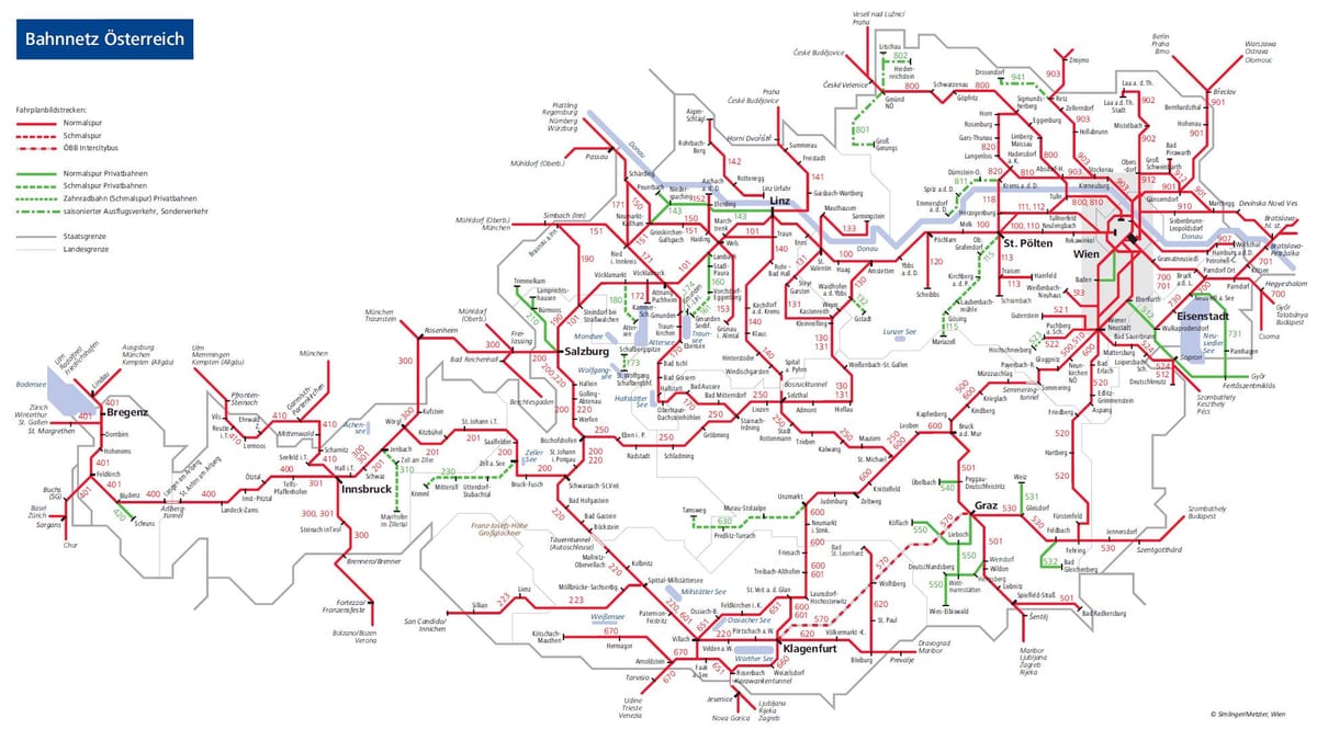 obb austríac ferroviari mapa