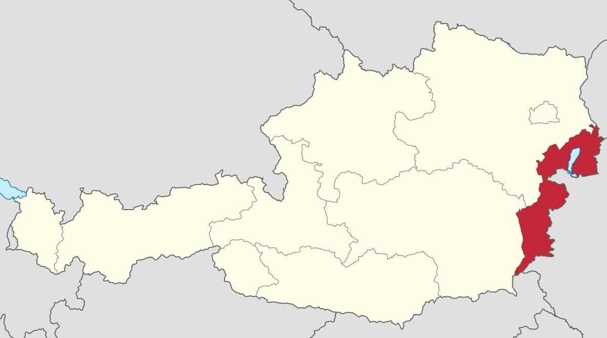 mapa de burgenland àustria