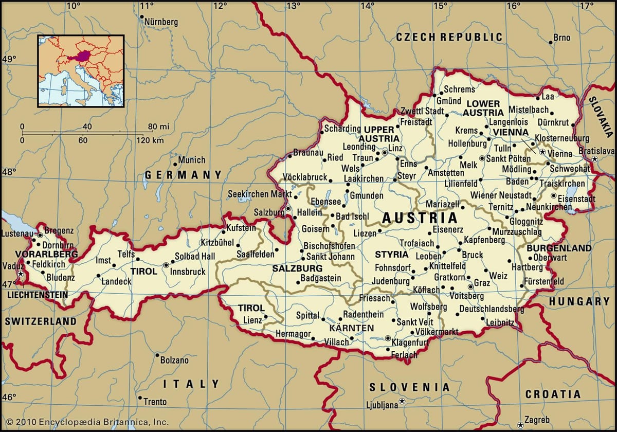 mapa de castells a àustria