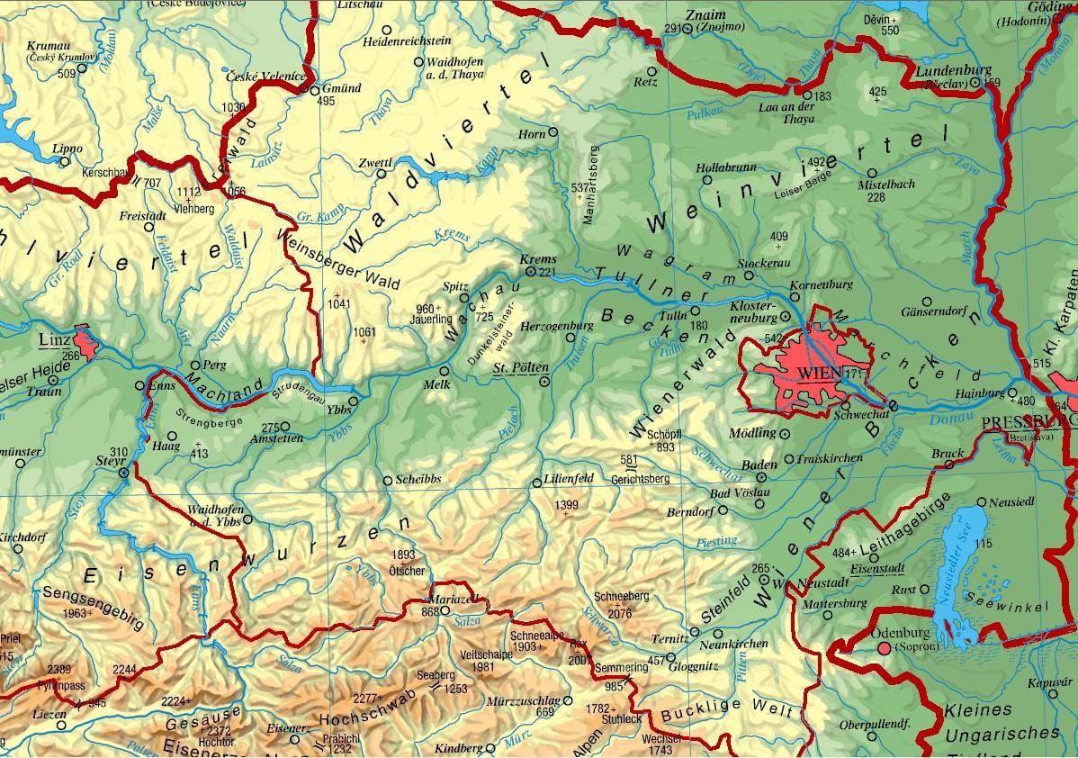 mapa de la baixa àustria