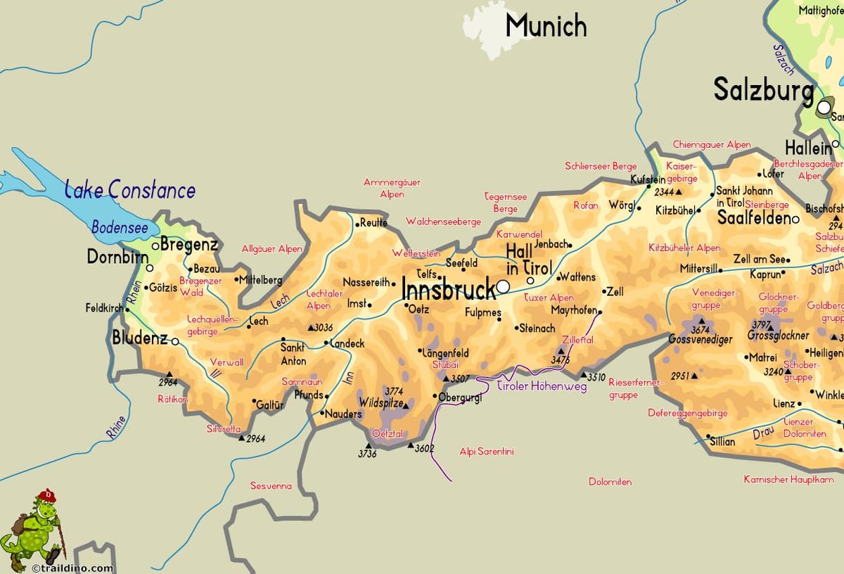 mapa de mayrhofen àustria
