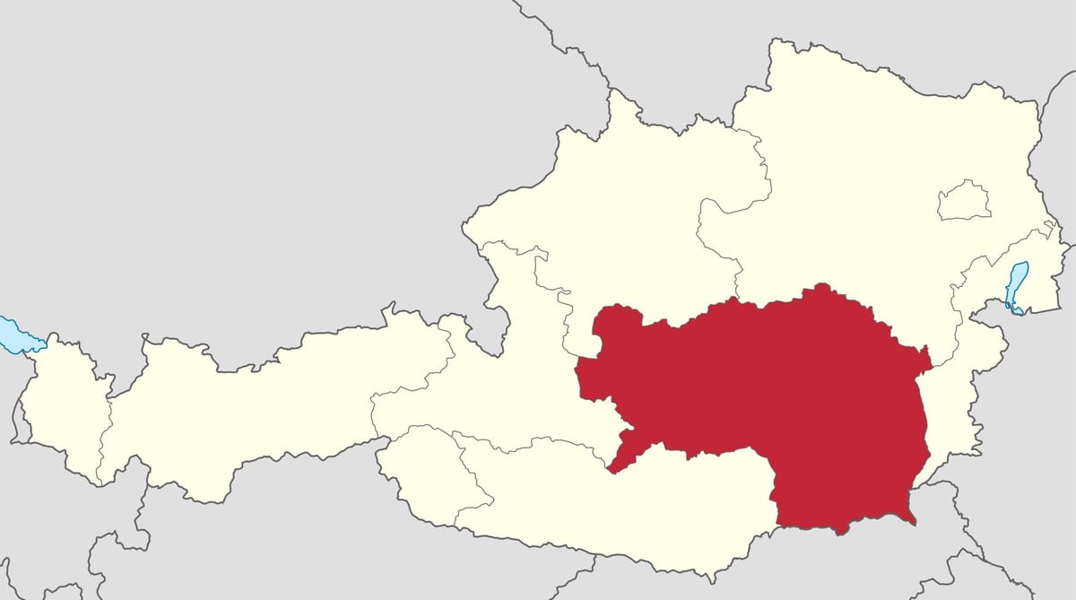 mapa de steiermark, àustria 