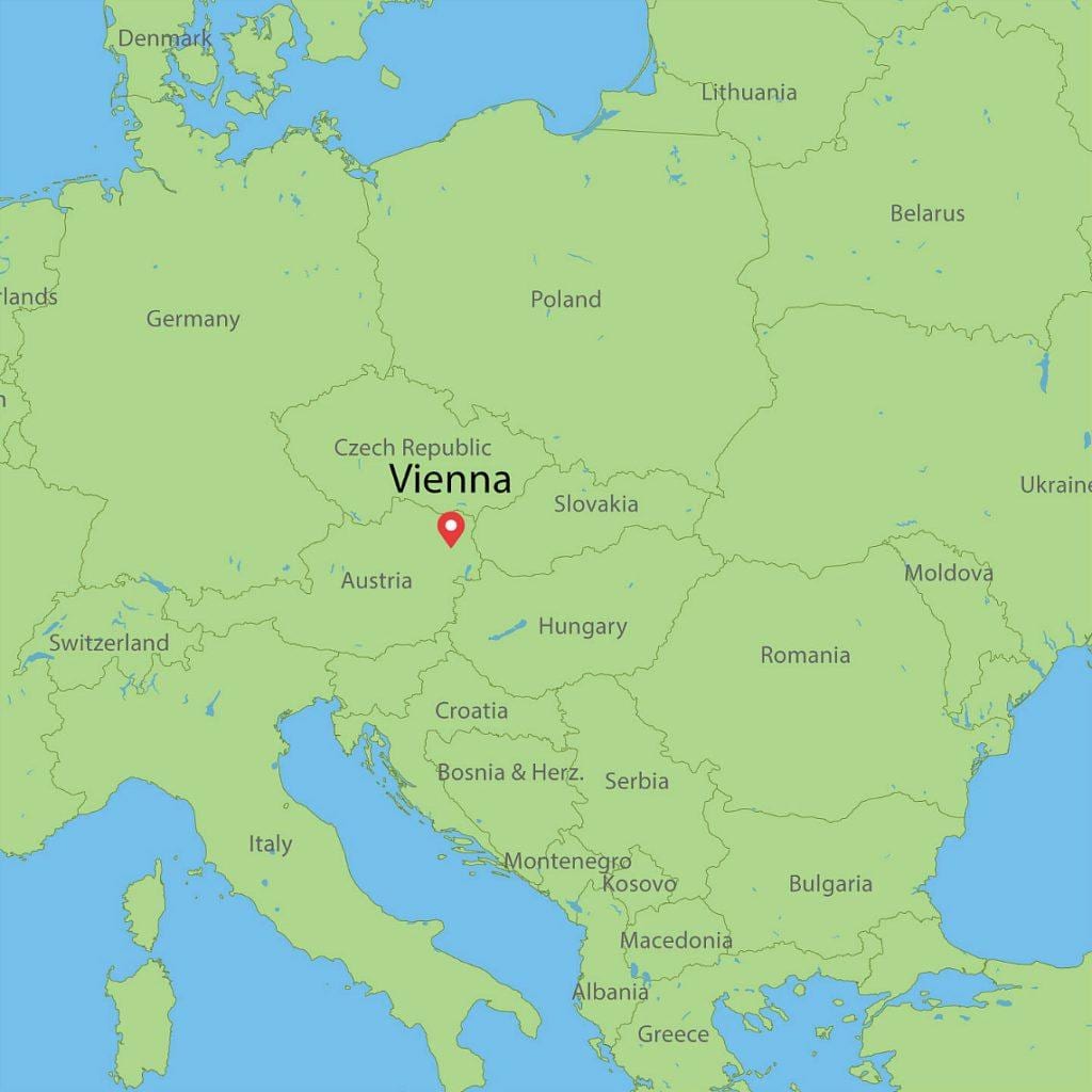 mapa de viena, àustria mapa d'europa
