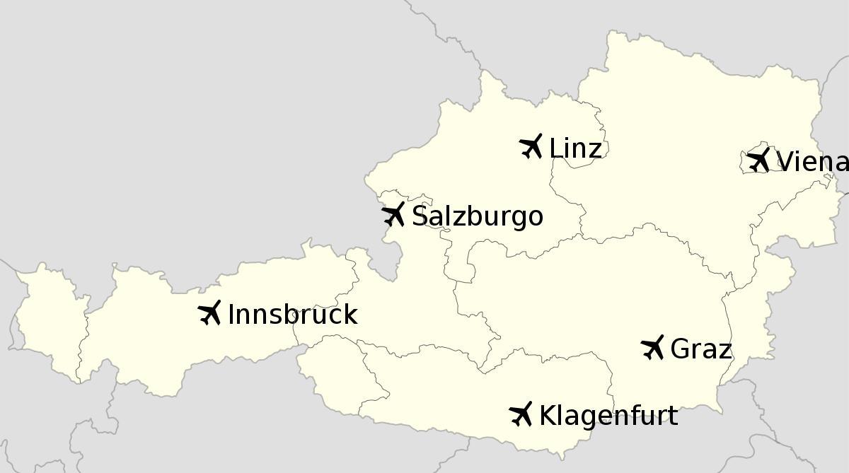 aeroports a àustria mapa
