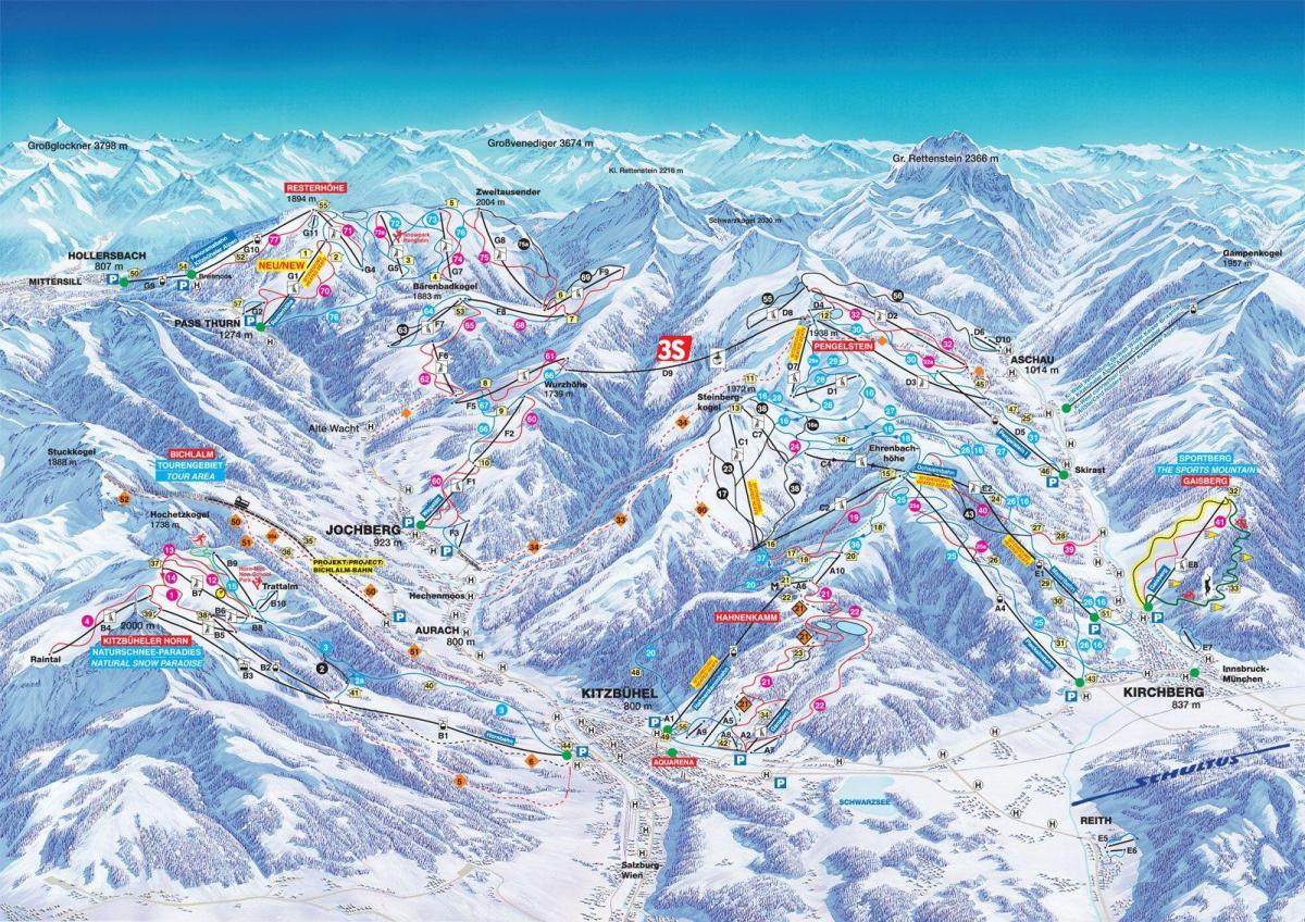 àustria esquí mapa