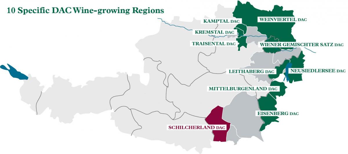 austríaca regions del vi mapa