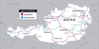 Autopistes a àustria mapa