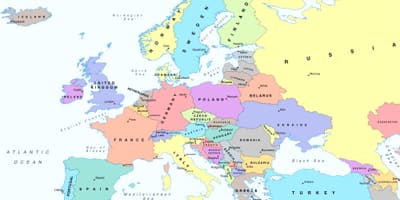 Mapa d'europa mostrant àustria