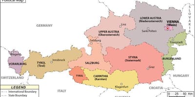 Mapa polític d'àustria 