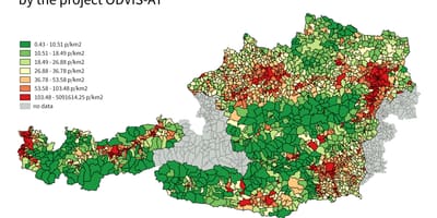 Àustria densitat de població mapa
