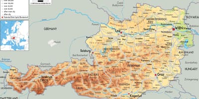 Àustria mapa de les muntanyes