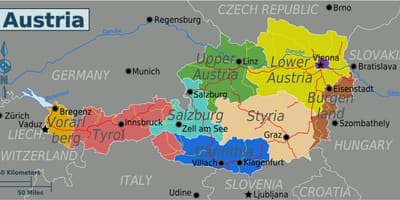 Mapa de austríac estats