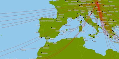 Austrian airlines vol mapa