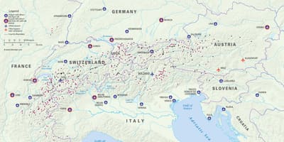 Mapa d'àustria estacions d'esquí aeroports