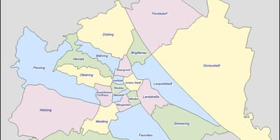 Mapa de viena, àustria del districte 