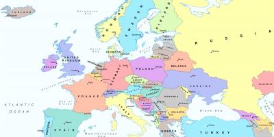 Mapa d'europa mostrant àustria